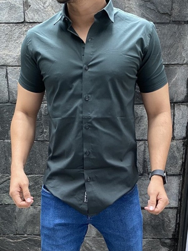Plain Cotton Lycra Bottle Shirt