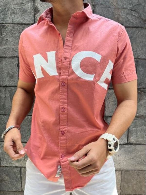 ANCE Cotton Lycra Half Peach Shirt
