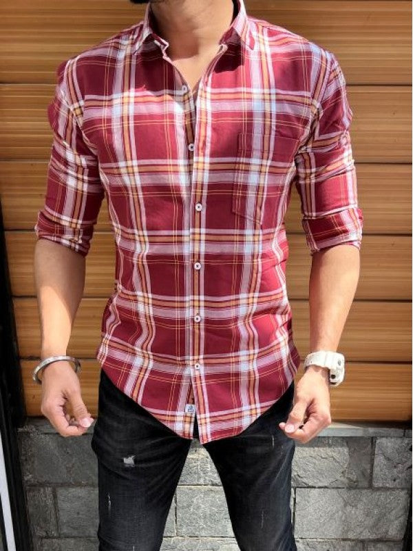 Premium Cotton Red Fullsleeve  Chex