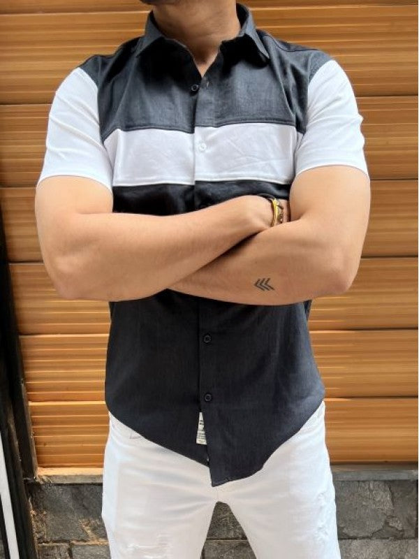 Pannel Imported Grey Half Shirt