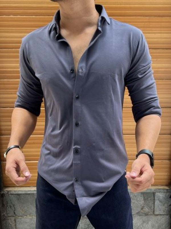 Imported Soft handfeel Stretchable Grey Shirt