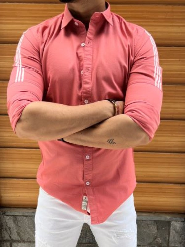 Sleeve Stripe Peach Shirt