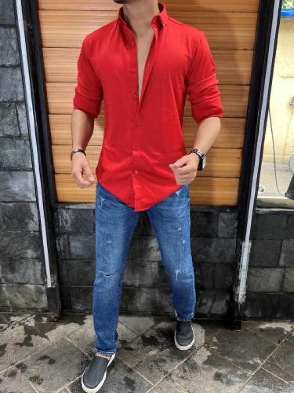 Hosiery Imported Stretchable Rust Shirt