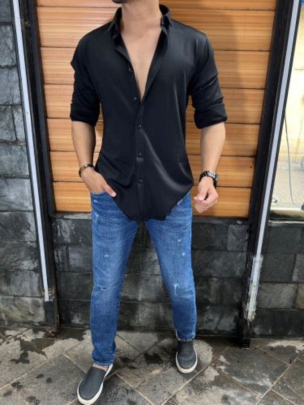 Hosiery Imported Stretchable Black Shirt