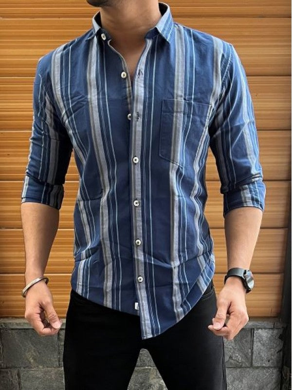 Oxford 4 Blue Vertical Stripe