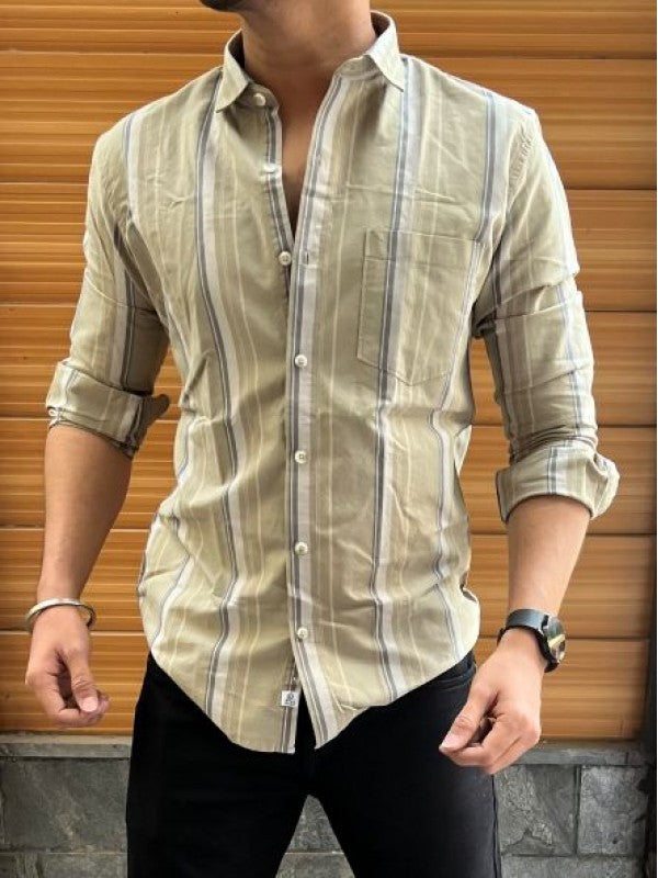 Oxford 4 Khakee Vertical Stripe