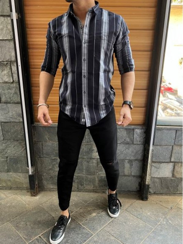 Oxford 8 Black Vertical Stripe