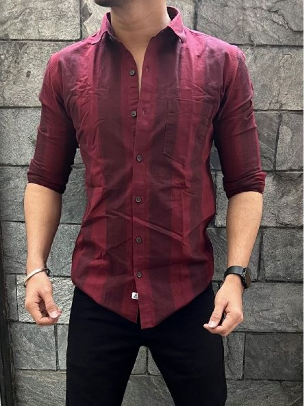 Oxford 6 Maroon Vertical Stripe