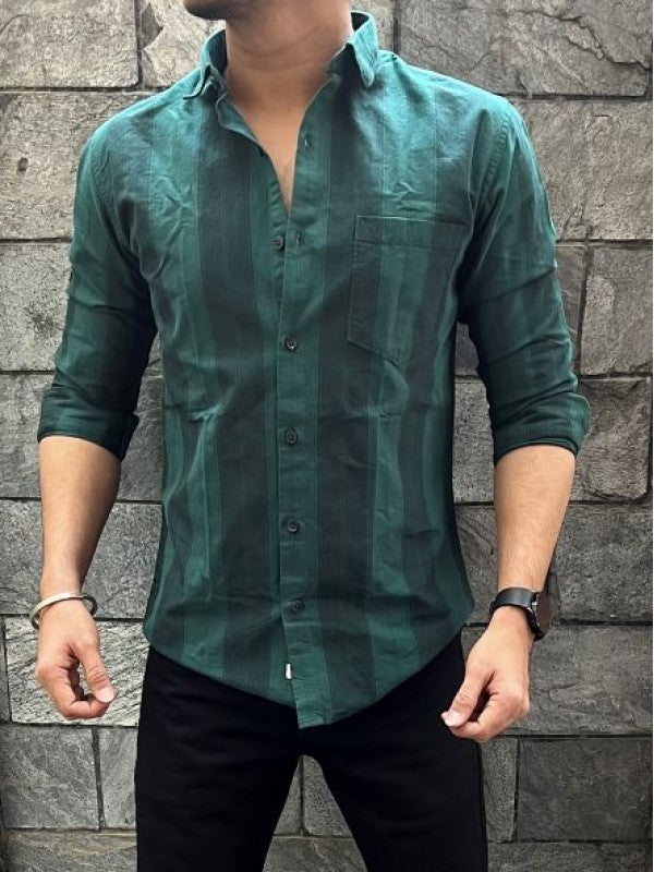 Oxford 6 Green Vertical Stripe