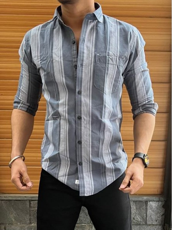 Oxford 7 Dark Grey Vertical Stripe