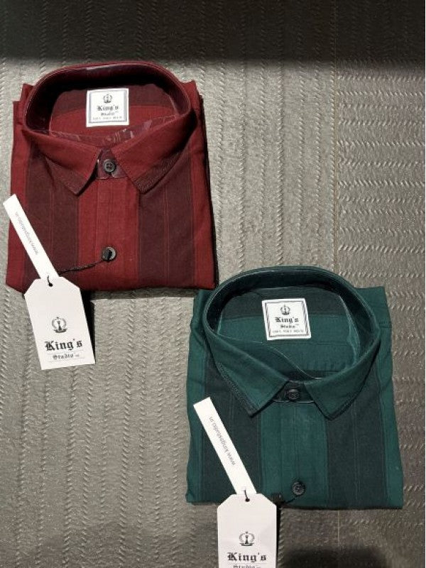 Oxford 6 Green Vertical Stripe