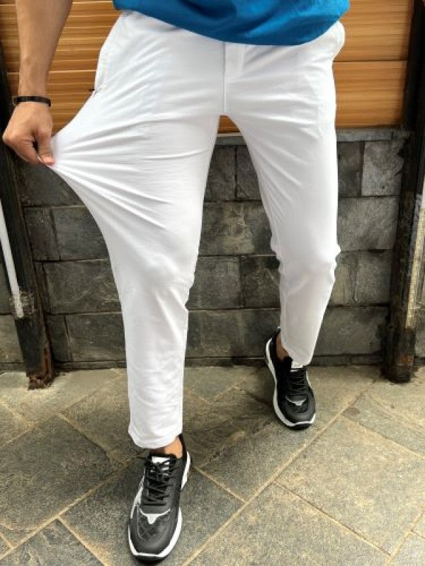 Imported 4 way Lycra White Pants