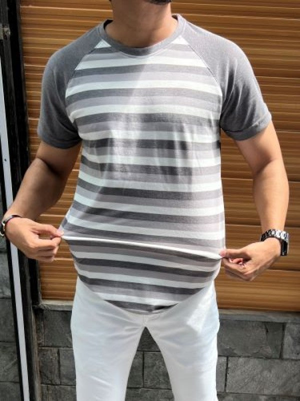 Matty Raglan Grey Striper