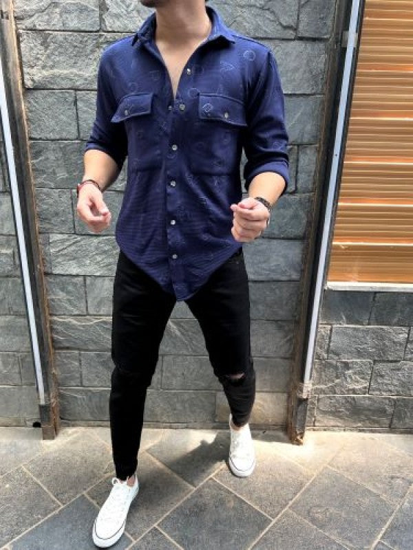 Imported Alphabets Navy Shirt