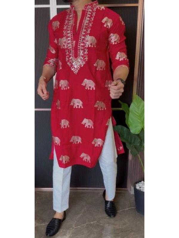 Premium Hand Work Pink Kurta