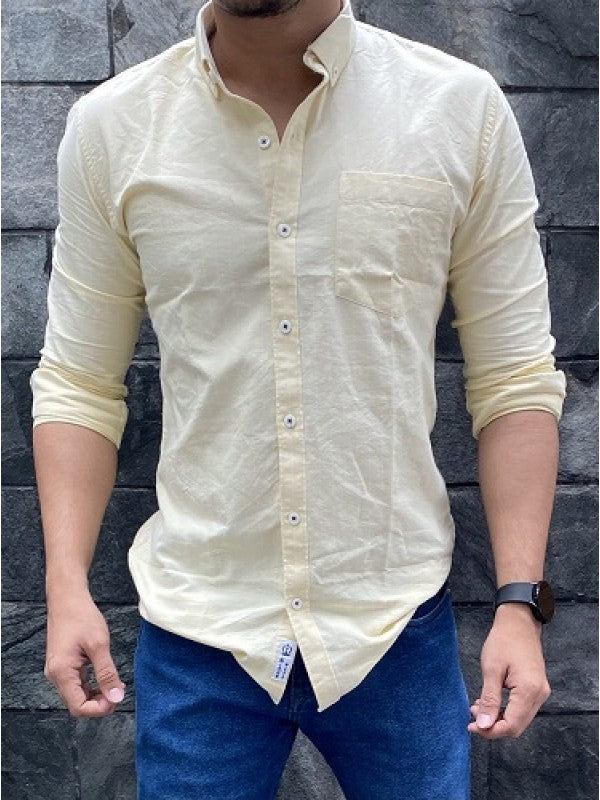 Oxford Striper Yellow Fullsleeve Shirt
