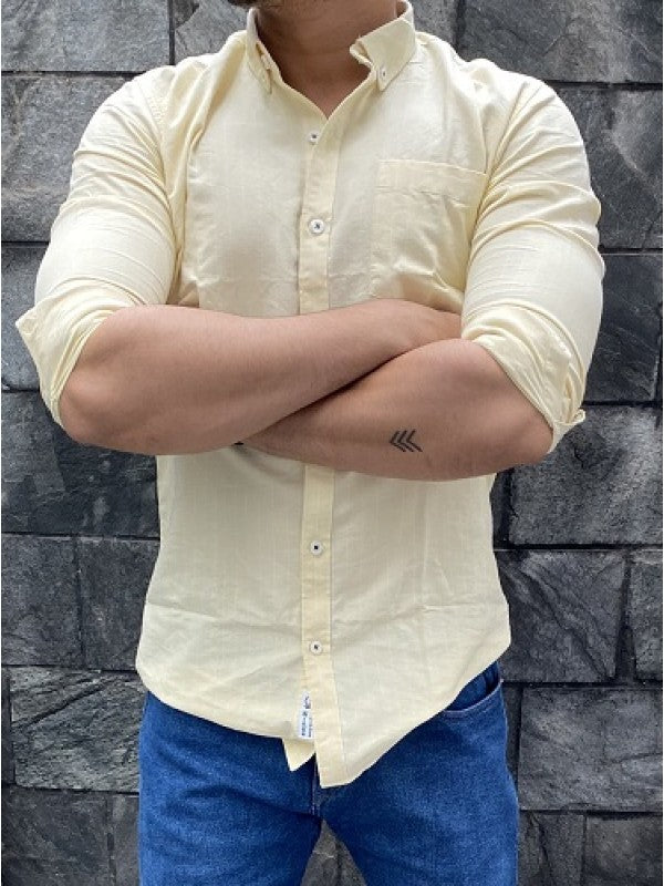Oxford Striper Yellow Fullsleeve Shirt