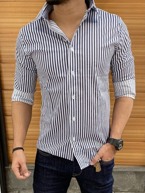 Striper White Blue Bold lines