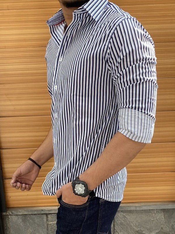 Striper White Blue Bold lines