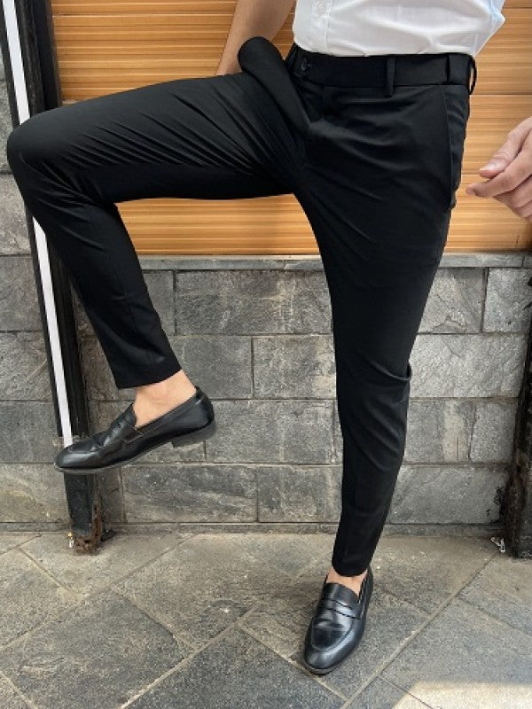 Elastic Waist Belt Black Trouser