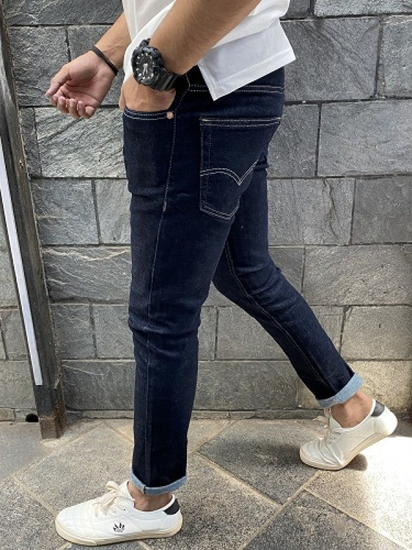 Raw Wash Darkblue Stretchable Denim Jeans