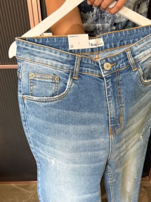 Kings Stretchable Wornout D Blue Jeans