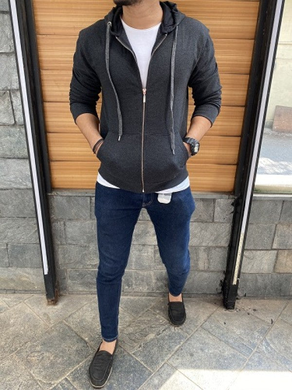 Jute Darkgrey Zipper Hoodie