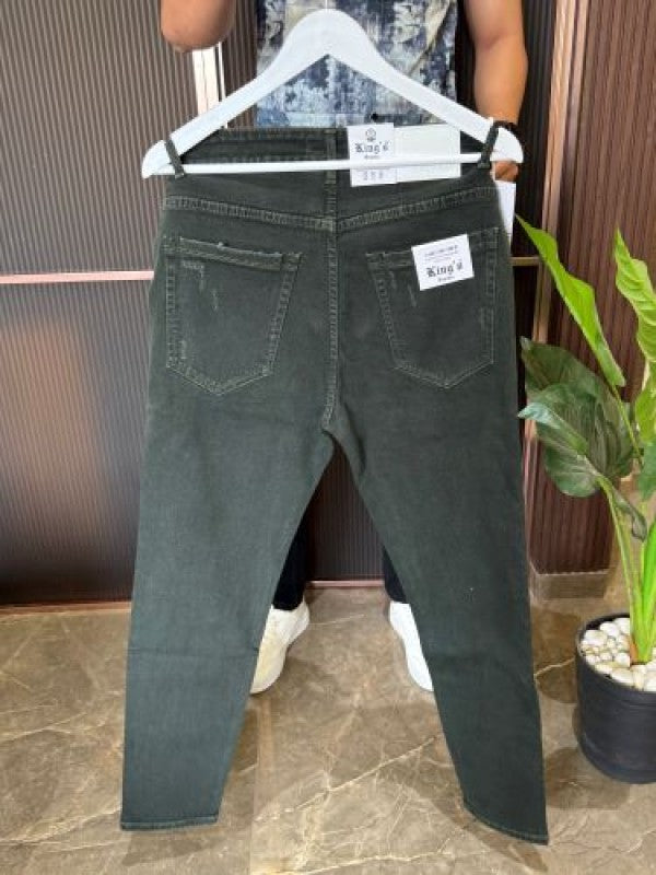 Kings Stretchable Wornout Green Jeans