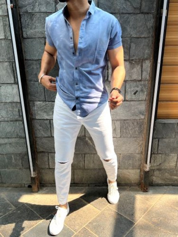 Tiedye Blue Half Sleeves Shirt