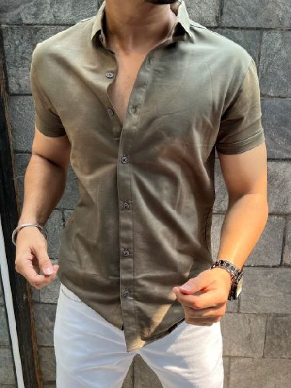 Tiedye Olive Half Sleeves Shirt