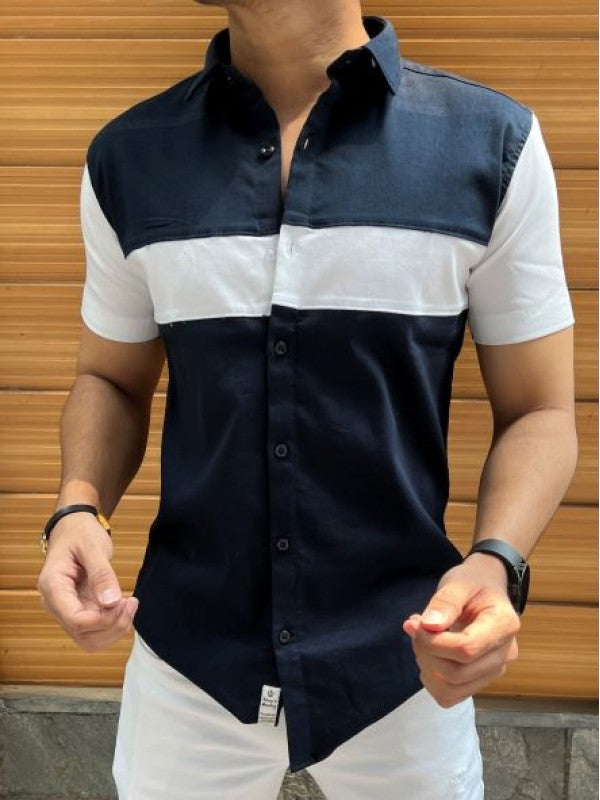 Pannel Imported Navy Half Shirt