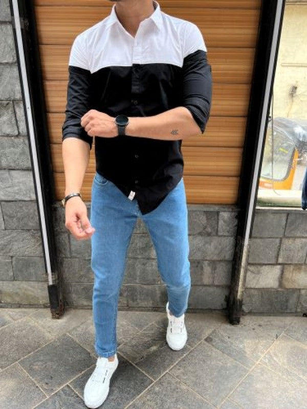 Two Pannel Black Fullsleeve Shirt