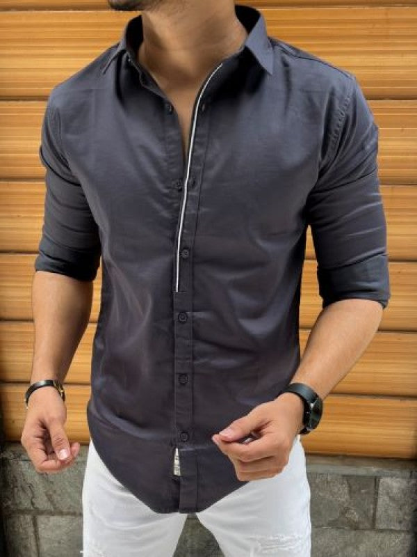 Front Twill Grey FullSleeve Shirt
