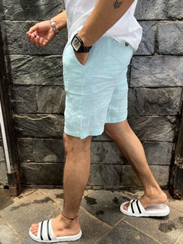 Pure Linen Mint Shorts