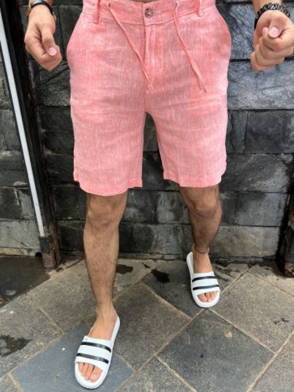 Pure Linen Pink Shorts
