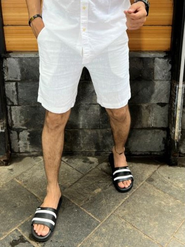 Pure Linen White Shorts
