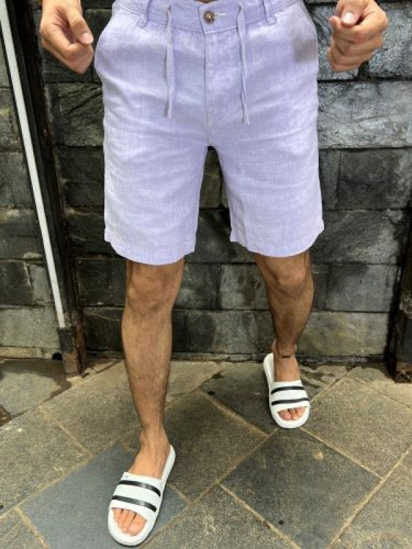 Pure Linen Lavender Shorts