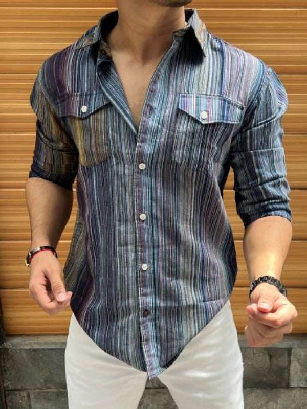 Cargo Striper Yellow Fullsleeves Shirt