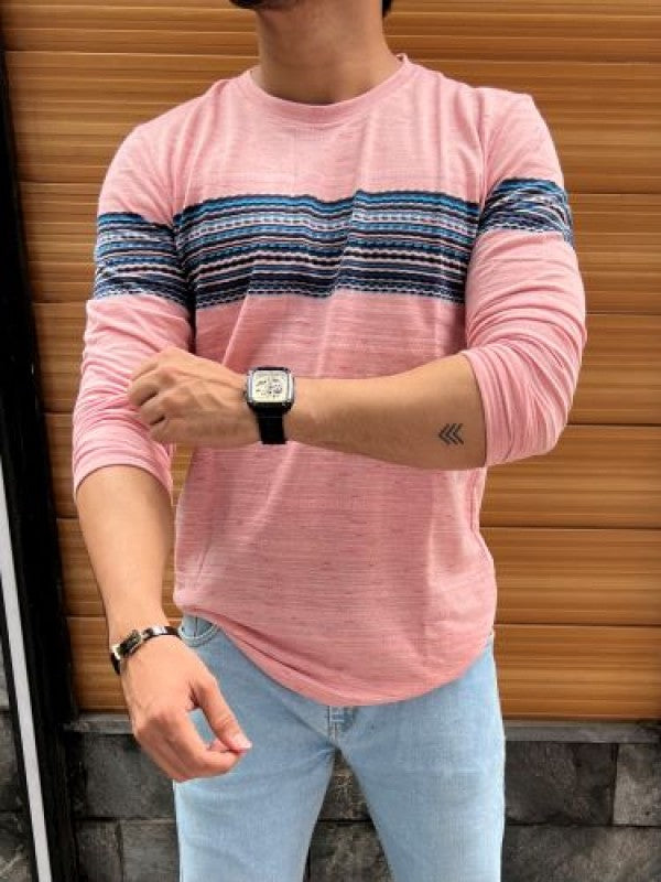 Chest Pannel Peach Full sleeeves Tshirt