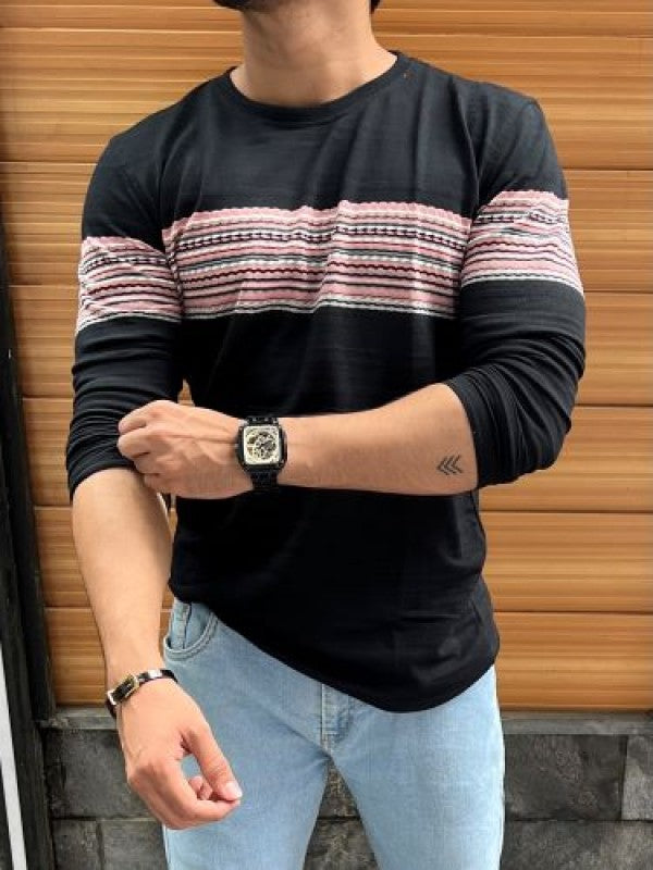 Chest Pannel Black Full sleeeves Tshirt
