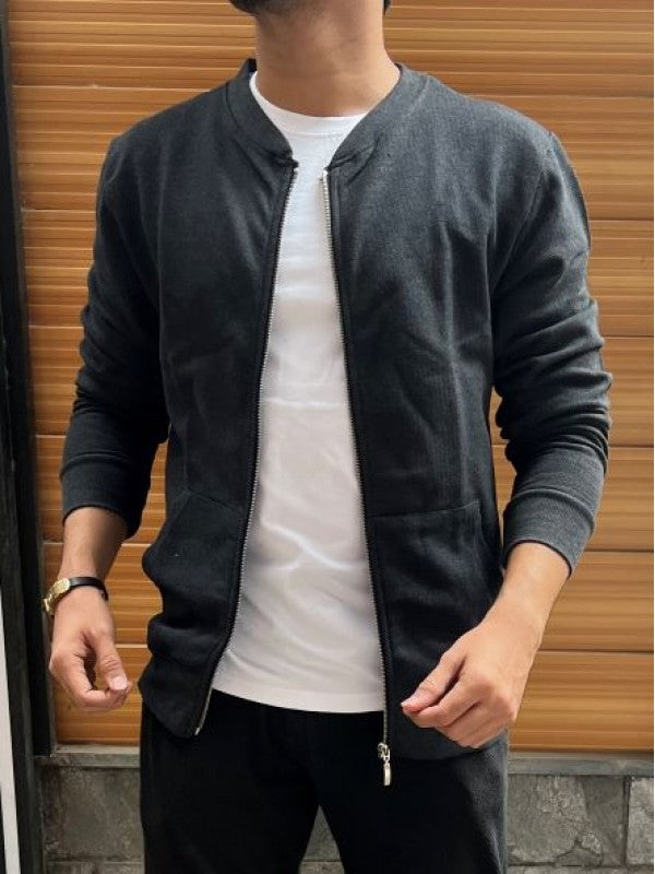 Jute Bomber Charcoal Jacket