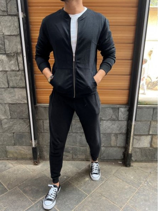 Jute Bomber Black Jacket