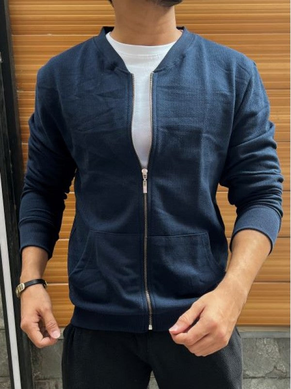 Jute Bomber Navy Jacket
