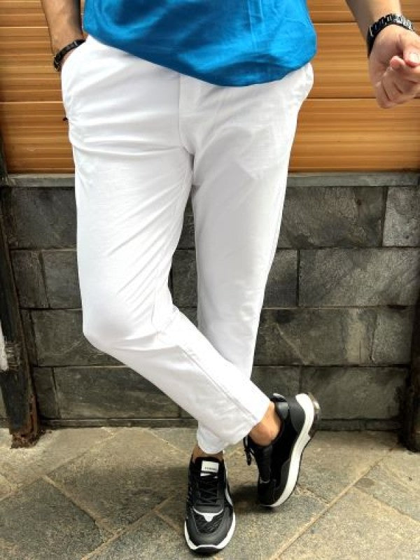 Imported 4 way Lycra White Pants