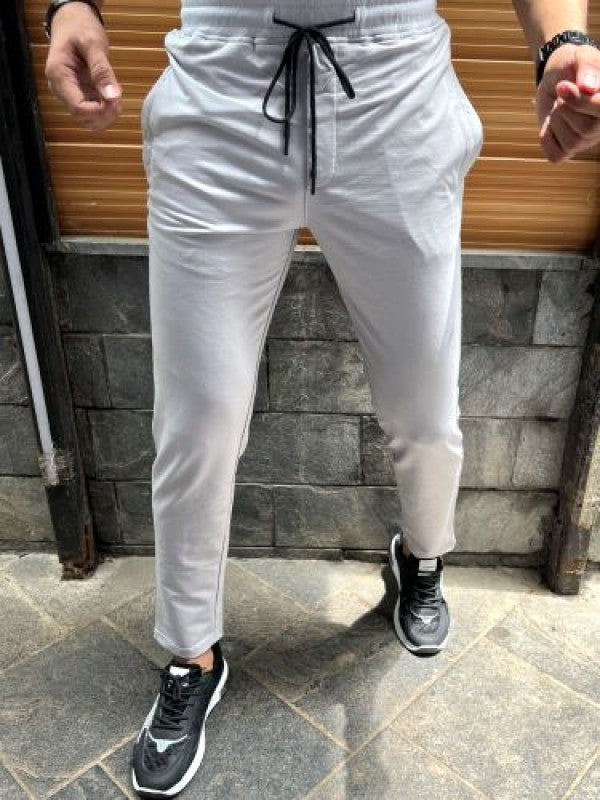 Imported 4 way Lycra Light Grey Pants
