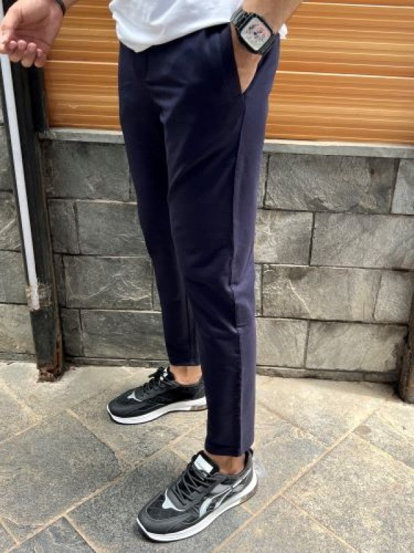 Imported 4 way Lycra Navy Pants