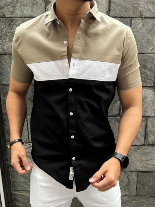 Three Pannel Khakee Half Shirt