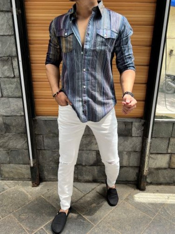 Cargo Striper Yellow Fullsleeves Shirt