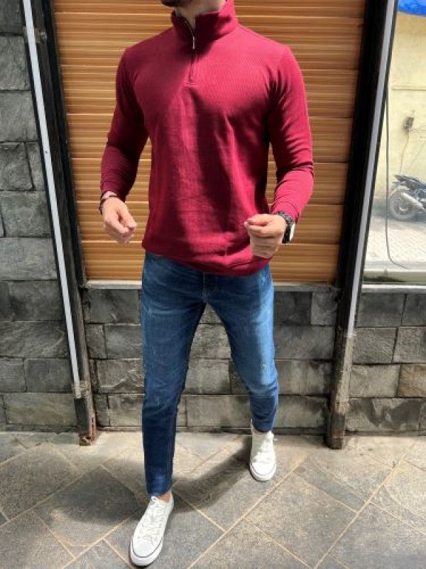 High Neck Light Maroon T-shirt