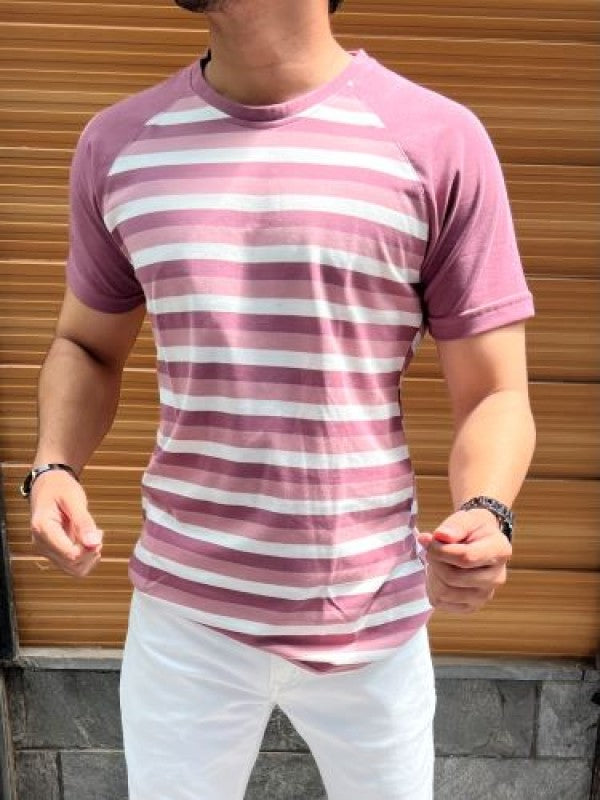 Matty Raglan Peach Striper